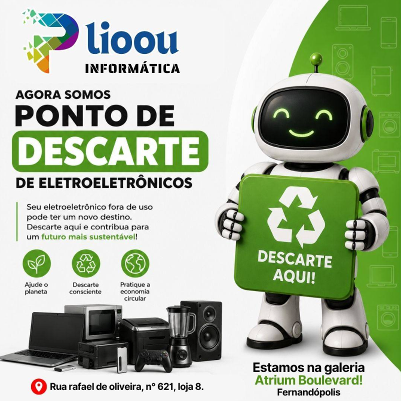 Plioou Informática passa a ser ponto de descarte de eletroeletrônicos