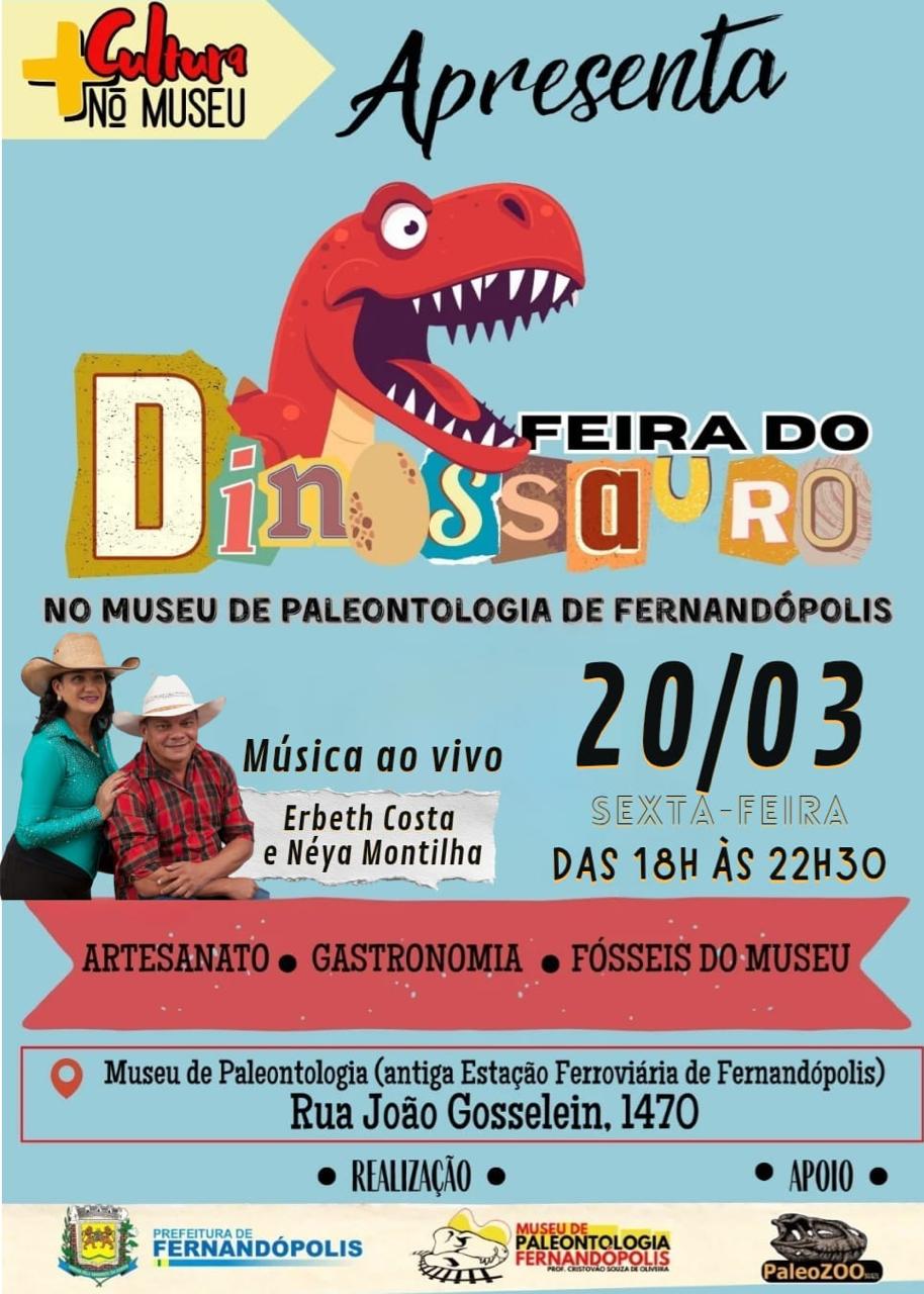 Feira do Dinossauro acontece nesta sexta-feira, 20