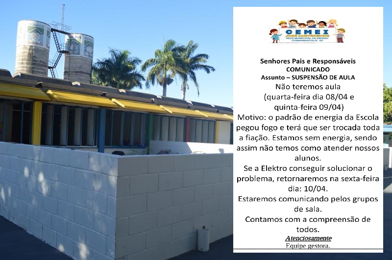 Incêndio em padrão de energia suspende aulas em escola municipal de Fernandópolis