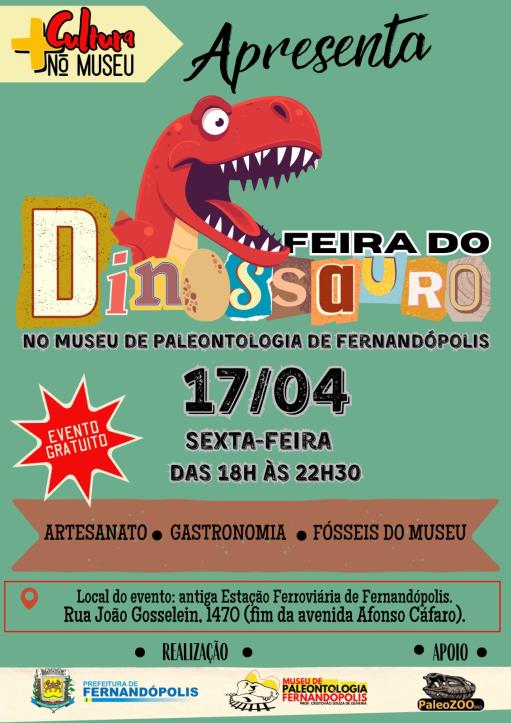 Feira do Dinossauro acontece nesta sexta-feira (17)